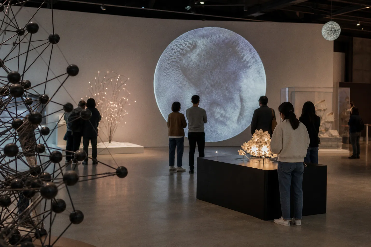 Modern exhibition design blends digital art with science learning experiences