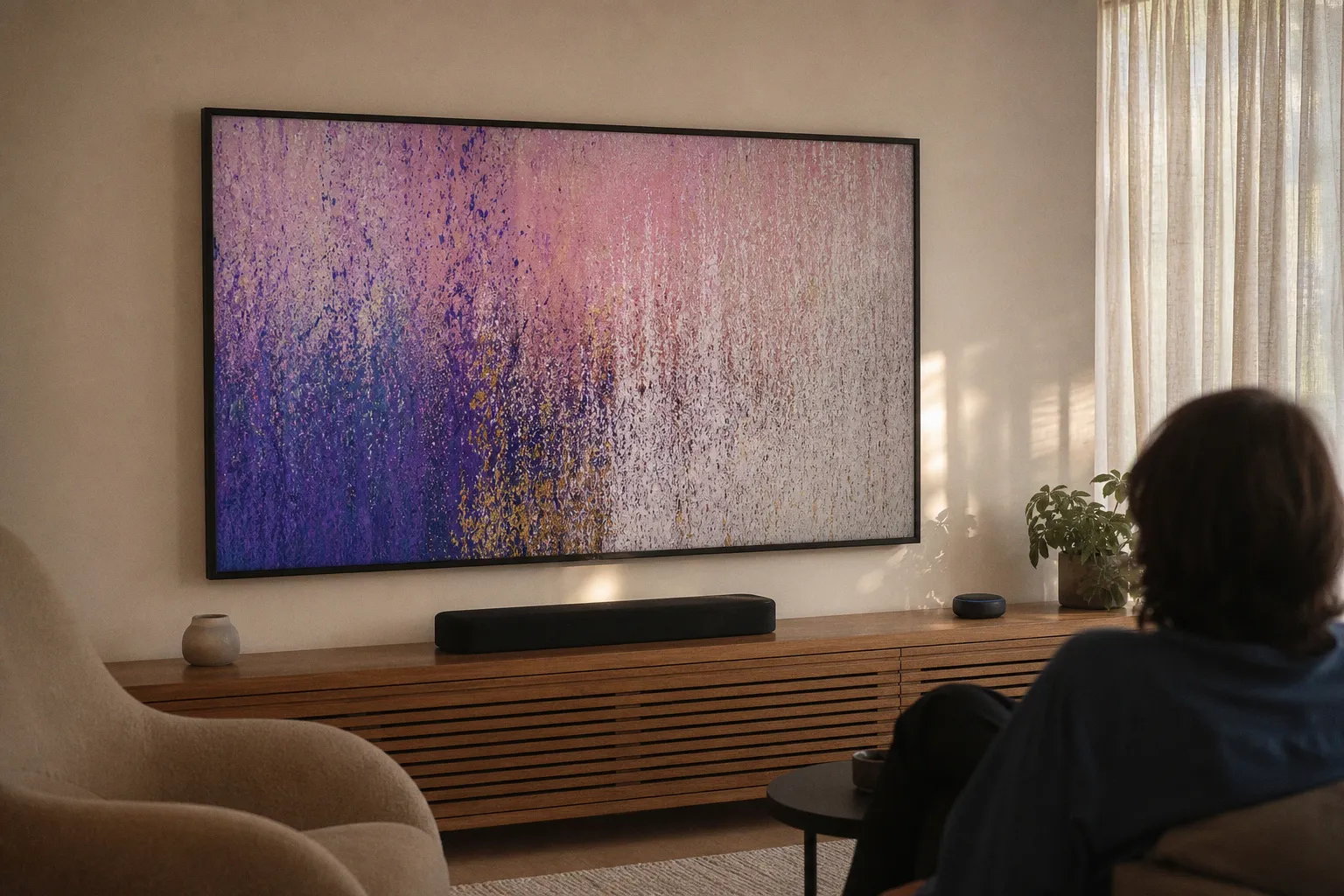 This TV transforms into a digital art gallery when you're not watching it